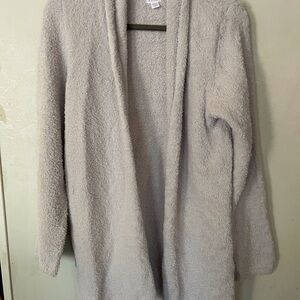 Stars Above Soft Gray Cardigan Sweater